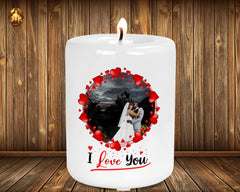 I Love You Personalized Photo Candle