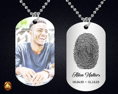 Custom Fingerprint Dog Tags w/ Chain