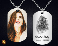 Custom Fingerprint Dog Tags w/ Chain