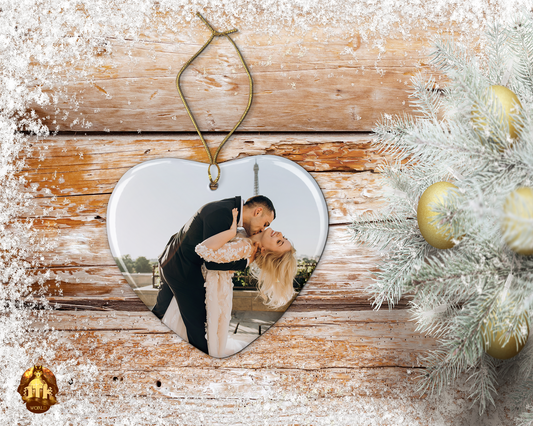 Heart Ceramic Photo Ornament