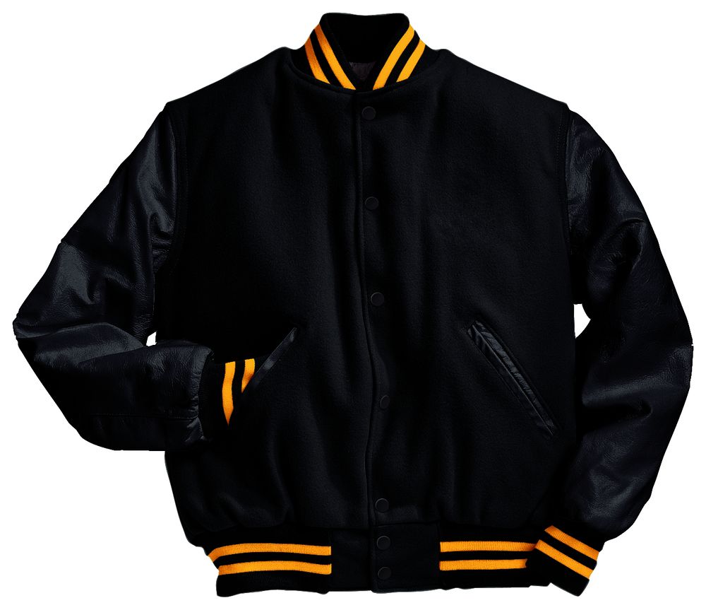 Black & Light Gold Premium Varsity Jacket