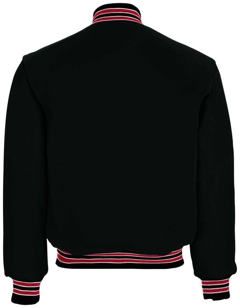 Black, Scarlet Red & White Premium Varsity Jacket