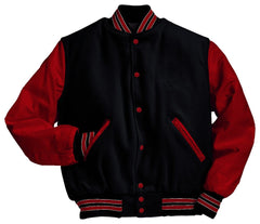 Black, Scarlet Red & Scarlet Red Premium Varsity Jacket