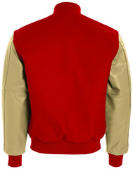 Scarlet Red & Cream Premium Varsity Jacket