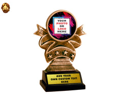 Custom 5.5" Gold Ribbon Photo Trophy