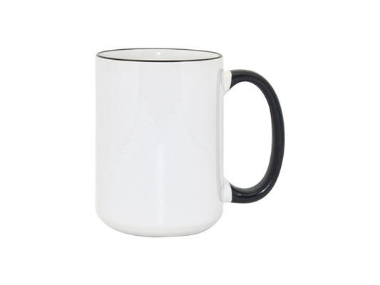 15oz Black Rim & Handle Mug