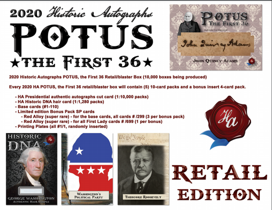 2020 Historic Autographs POTUS - The First 36 - Blaster Box