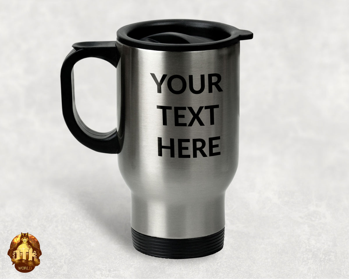 Custom 14oz Stainless Steel Travel Mug - Personalized Travel Mug - Custom Insulated Travel Mug - Custom Mug Add Your Own Photo, Logo & Text