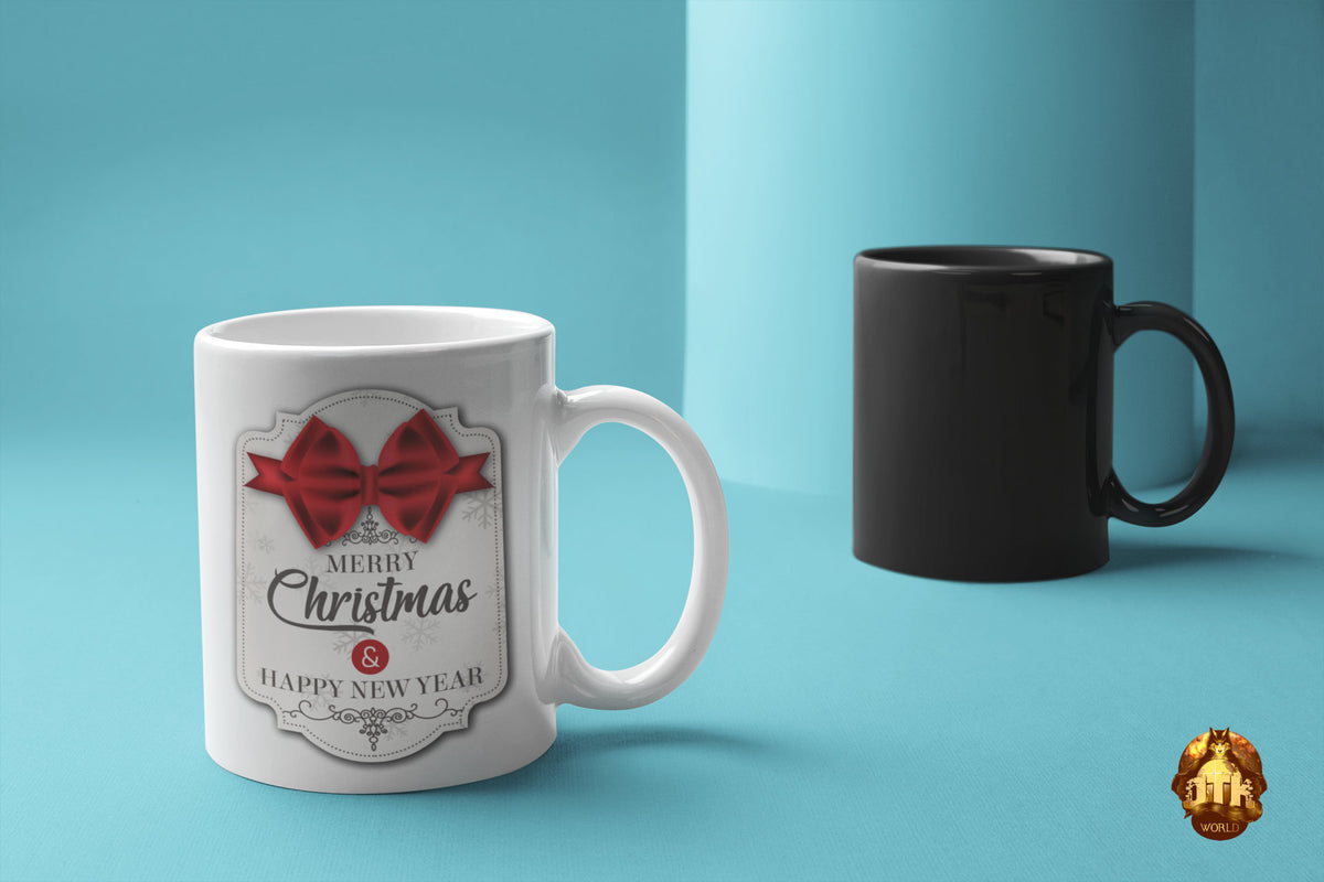 Large Merry Christmas Magic Mug - Personalized 15oz Christmas Color Changing Mug - Christmas Magic Mug - Add Your Own Text, Photo or Logo