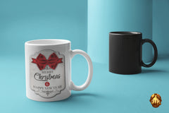 Large Merry Christmas Magic Mug - Personalized 15oz Christmas Color Changing Mug - Christmas Magic Mug - Add Your Own Text, Photo or Logo