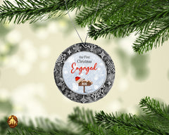 Our First Christmas Engaged Ornament - Custom Engaged Ornament - Engaged Christmas Photo Ornament - Custom Ornament - Add Your Photo & Text