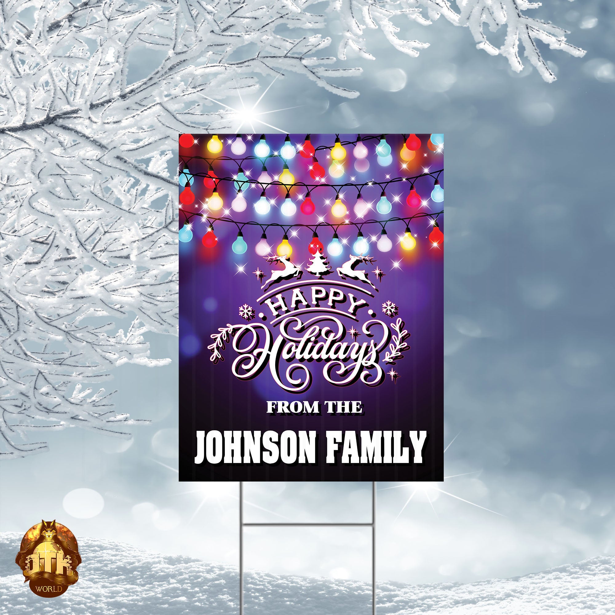 Personalized Happy Holidays Sign - Happy Holiday Porch Sign - Christmas Family Yard Sign - Custom Christmas Sign - Add Your Family Name