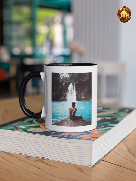 Custom 15oz Black & White Premium Mug - Personalized Large Two Tone Coffee Mug - Custom Black + White Photo Mug -Add Your Own Photo and Text