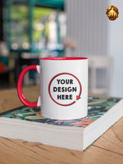 Custom 15oz Red & White Premium Mug - Personalized Large Red Mug - Two Tone Coffee Mug - Custom Photo Mug - Add Your Own Photo and Text