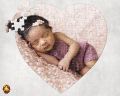 75 Piece Heart Photo Puzzles - Personalized Heart Puzzle - Custom Valentines Photo Puzzle - 75 Piece Heart Jigsaw - Add Your Photo & Text