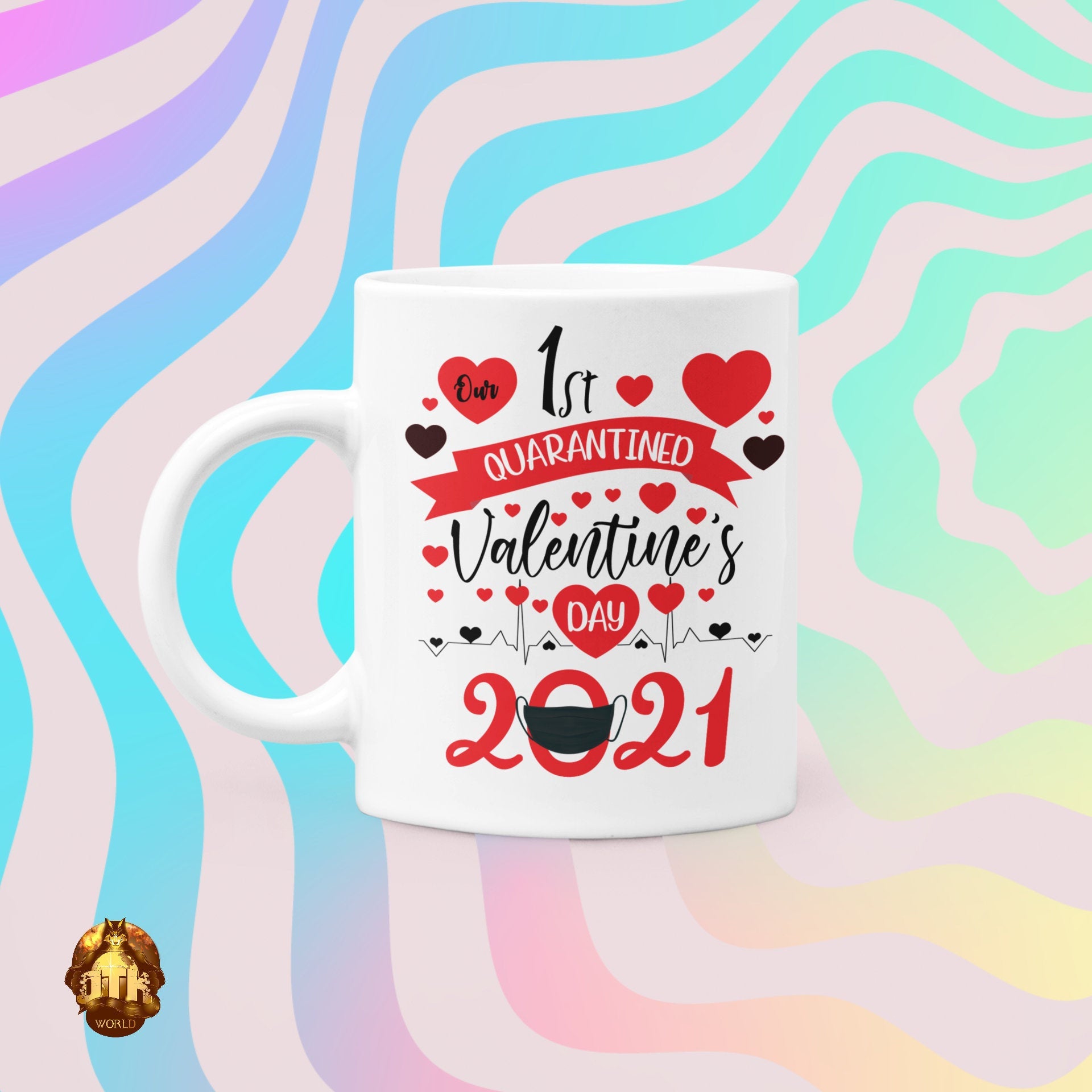 Our 1st Valentine&#39;s Quarantined Mug - Personalized Valentines Mug - Quarantined Love - Valentines Quarantined Mug -Add Your Own Photo & Text