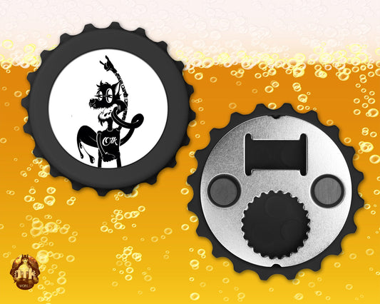 Personalized 3&quot; Bottle-Cap Shaped Opener - Custom Black Magnetic Bottle Opener - Personalized Photo Bottle Opener - Add Your Photo & Text