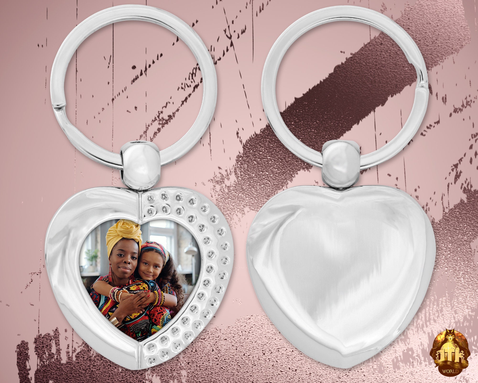 Custom Heart Photo Keychain - Personalized Metal Heart Keychain - Picture Keychain -  Sliver Metal Heart Keychain - Add Your Photo & Text