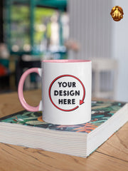 Custom 15oz Pink & White Premium Mug - Personalized Pink Mug - 15oz Pink Two Tone Coffee Mug - Custom Photo Mug -Add Your Own Photo and Text