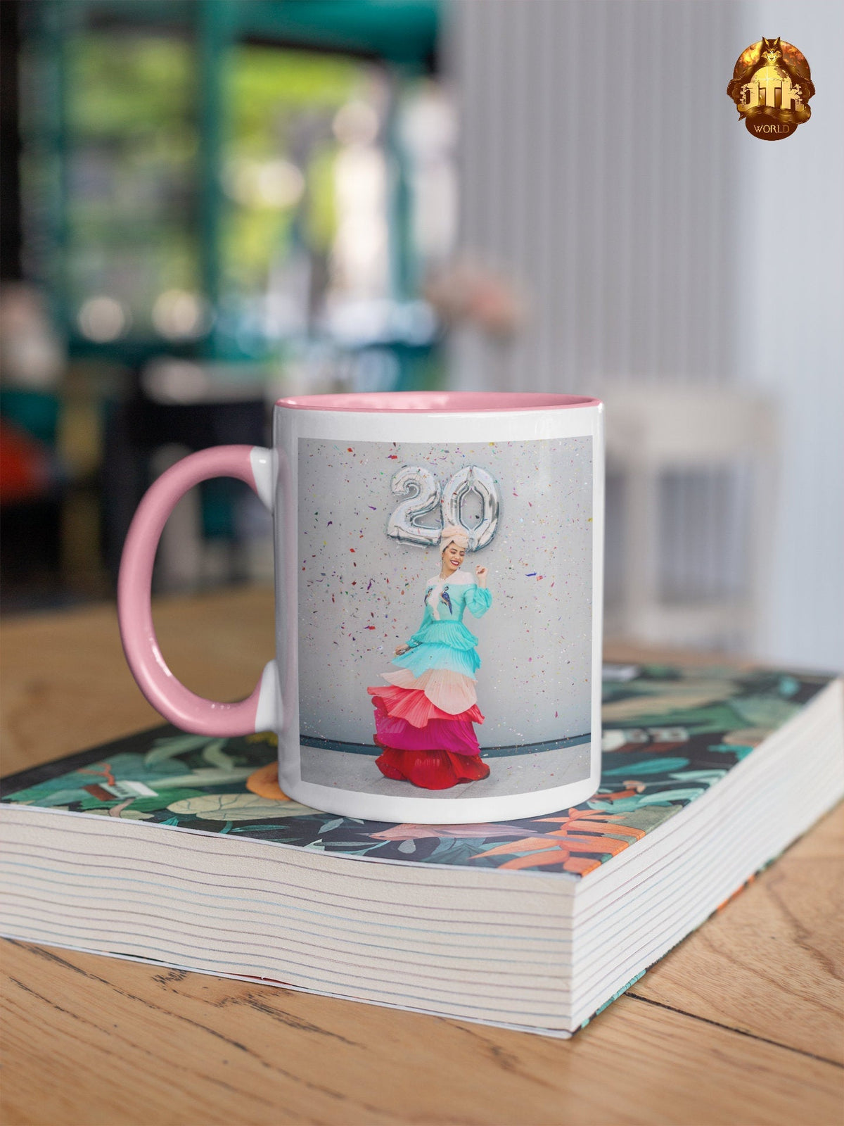 Custom 15oz Pink & White Premium Mug - Personalized Pink Mug - 15oz Pink Two Tone Coffee Mug - Custom Photo Mug -Add Your Own Photo and Text