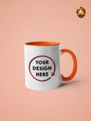 Custom 11oz Orange & White Premium Mug - Personalized Orange Mug - 15oz Two Tone Coffee Mug - Custom Photo Mug - Add Your Own Photo and Text