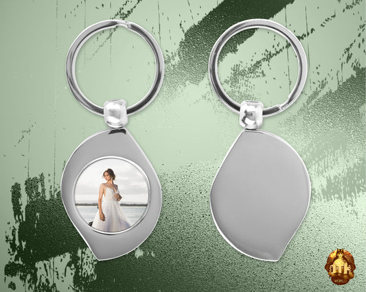 Custom Round Photo Keychain - Personalized Round Metal Keychain - Picture Keychain -  Sliver Metal Round Keychain - Add Your Photo & Text