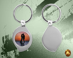 Custom Round Photo Keychain - Personalized Round Metal Keychain - Picture Keychain -  Sliver Metal Round Keychain - Add Your Photo & Text