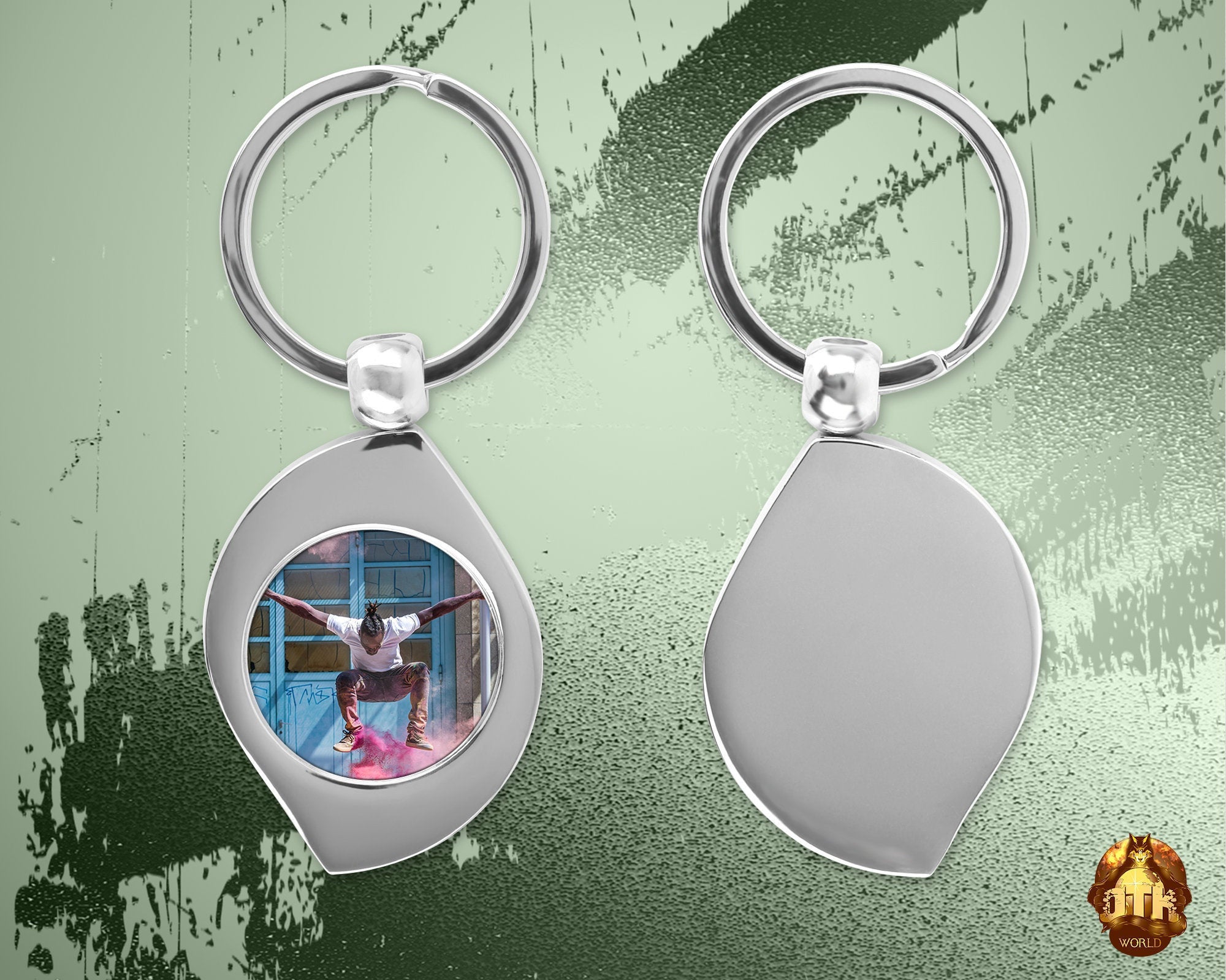 Custom Round Photo Keychain - Personalized Round Metal Keychain - Picture Keychain -  Sliver Metal Round Keychain - Add Your Photo & Text