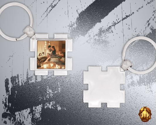 Custom Square Photo Keychain - Personalized Square Metal Keychain - Picture Keychain -  Sliver Metal Square Keychain - Add Your Photo & Text