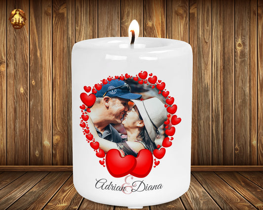 Valentines Personalized Photo Candle 