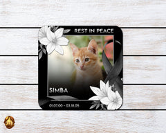 Personalized Memorial Photo Coasters - Custom Rest In Peace Coasters - Remembrance Photo Coasters - Add Your Own Photo, Name & Date
