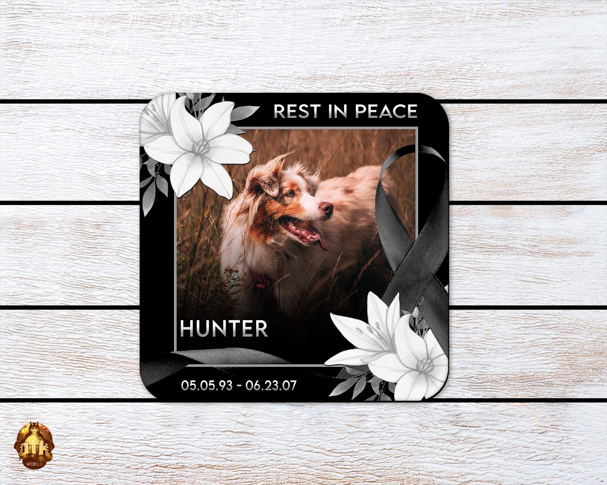 Personalized Memorial Photo Coasters - Custom Rest In Peace Coasters - Remembrance Photo Coasters - Add Your Own Photo, Name & Date