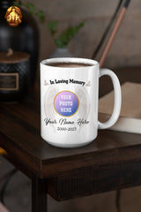 Custom In Loving Memory Angel Mug - Personalized Photo Memorial Mug - Custom Tribute Mug - RIP Photo Mug - Add Your Own Photo, Name & Date
