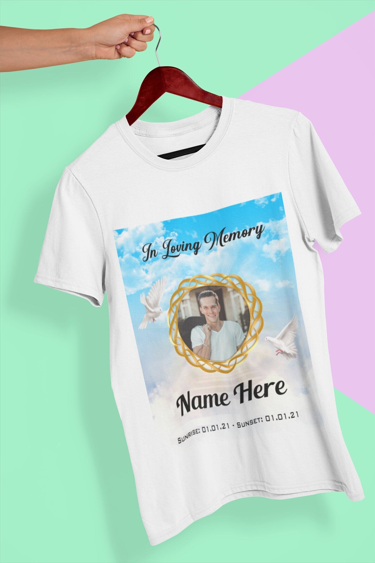 Custom In Loving Memory T-Shirt - Custom Memorial T-Shirt - Personalized Tribute Photo T-Shirt - Remembrance Shirt-Add Your Own Photo & Text
